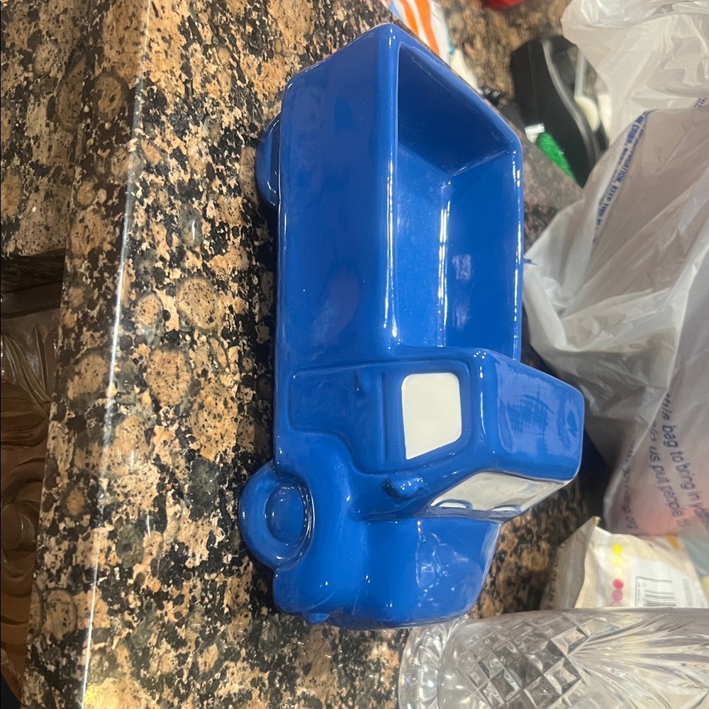 Rae Dunn Blue Truck Planter - Picture 2 of 3